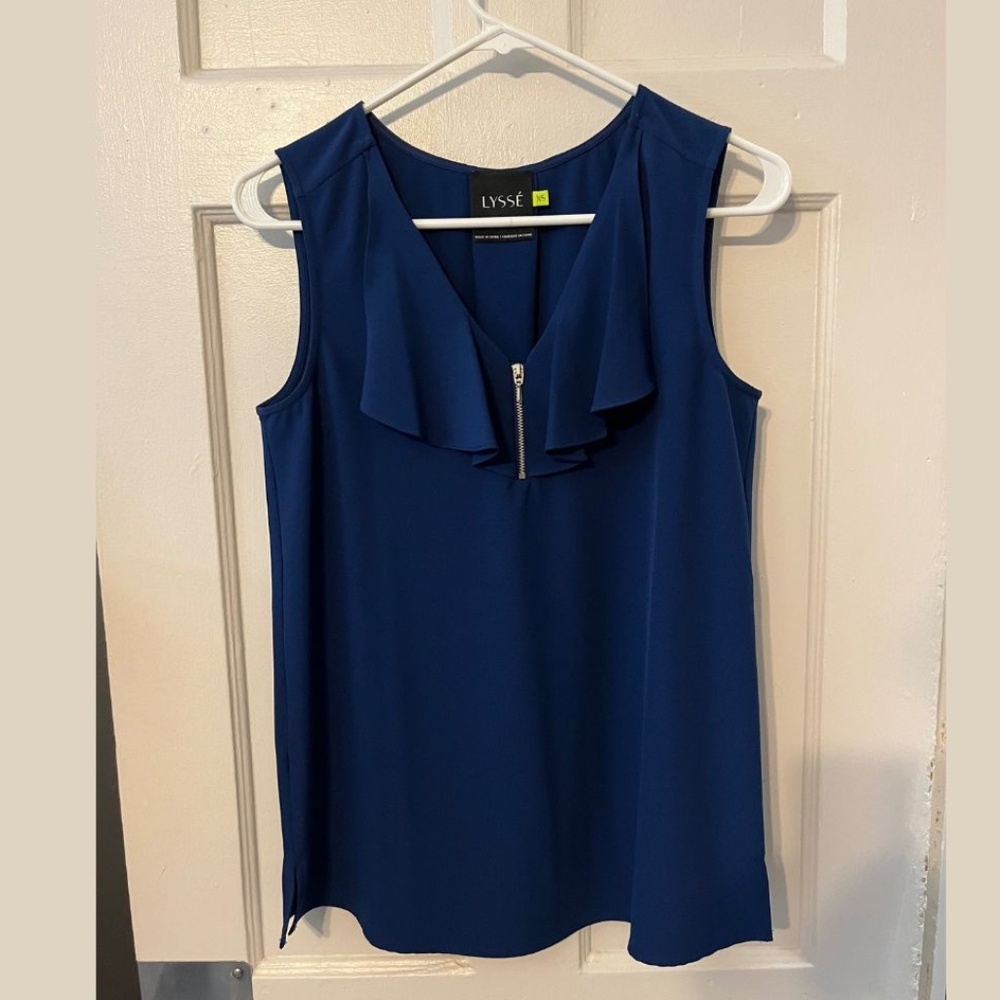 Blue Sleeveless Blouse